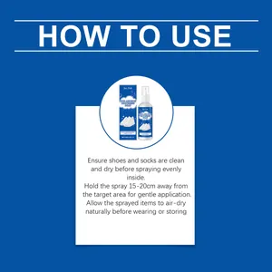 Detailed how to use guide for Jue Fish shoe and sock deodorizing spray 100ml bottle