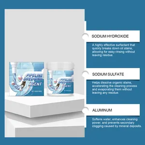 Ingredient detail view of pipeline dredging powder for kitchen and bathroom drains.