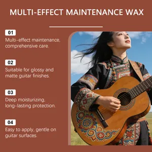Cera de mantenimiento multiefecto para guitarras acústicas con acabados mate y brillo.
