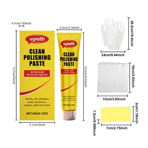 Comprehensive size guide for vyreth metal polishing paste kit including cloth and gloves