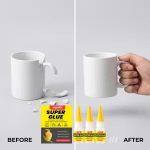 Effetto riparazione super colla Vyreth su tazza in ceramica rotta prima e dopo l'uso