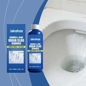 Jakehoe 100ml drain clog remover for sinks and showers with flushing toilet scene