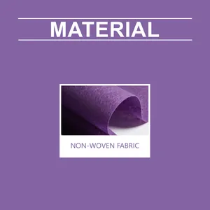 Vista macro dettagliata che mostra la trama del materiale in tessuto non tessuto viola.