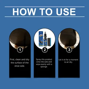 Guide illustré pour appliquer le spray antidérapant Jakehoe pour semelles en trois étapes