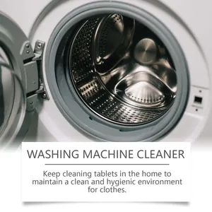 Macro view of a clean washing machine drum after using high-efficiency cleaning tablets