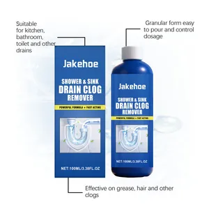 Jakehoe 100ml drain clog remover for kitchen, bathroom, and toilet sinks.