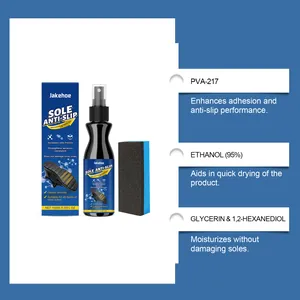 Set de spray antidérapant pour semelles JAKEHOE avec éponge et liste d'ingrédients