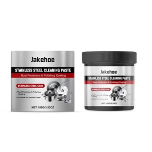 JAKEHOE Stainless Steel Cleaning Paste Rust Remover Polishing Cream For Kitchen Pot Cookware Sink Multi-Surface Household Cleaner