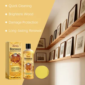 Jarrary beeswax furniture polish kit with bottle, box, and sponge applicator