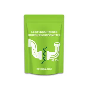 Potente polvo desatascador de 80g para limpieza eficaz de tuberías y eliminación de olores