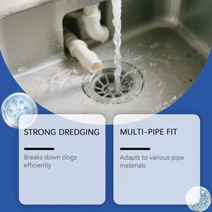 Powerful pipe dredging agent efficiently breaking down clogs in a kitchen sink drain