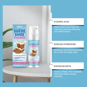 Detailed ingredient analysis of JAKEHOE suede shoe cleaner foam spray and 100ml packaging box