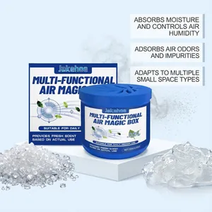 Detailed macro view of the multi-functional air magic box with absorbent crystals and gel