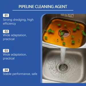 Powerful pipeline cleaning agent before and after effect for sink drain declogging