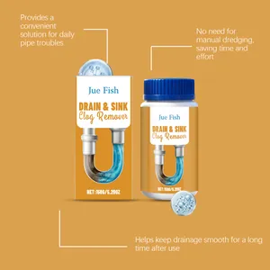 Powerful Jue Fish drain and sink clog remover powder for daily home pipe maintenance