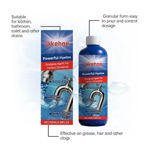 Detailed view of JAKEHOE dredging agent bottle and packaging with feature callouts.