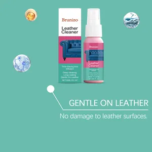 Spray detergente per pelle Brunizo con scatola e dettagli della formula delicata