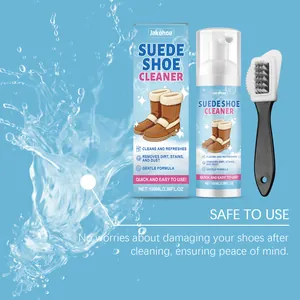 Suede shoe cleaning kit featuring 100ml foam cleaner, specialized brush, and box