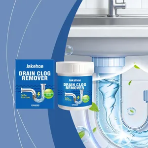 Jakehoe drain clog remover tablets for hair removal, pipe cleaning and odor removal