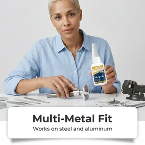 Detailansicht des JUE FISH Metallklebers für Stahl und Aluminium, wasserfester Klebstoff