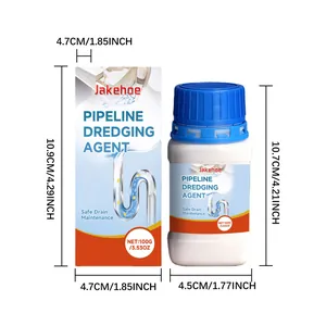 Detailed product dimensions of Jakehoe pipeline dredging agent bottle and outer box