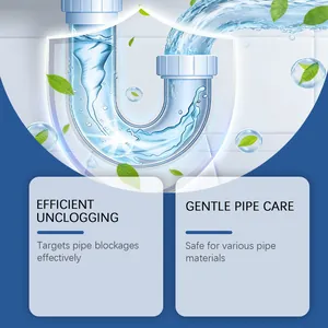 Detailed illustration showing efficient pipe unclogging and gentle drain care