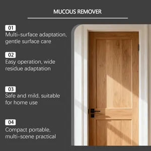 Caractéristiques du dissolvant d'adhésif multi-surfaces avec scène de porte en bois.