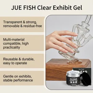 Gel de exhibición transparente JUE FISH para asegurar jarrones de vidrio en madera