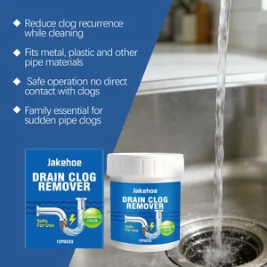 Jakehoe pipe clog remover tablets for hair and odor cleaning in kitchen and bathroom sinks