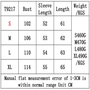 Size measurement chart for 2026 spring polka dot knit pullover sweater in CM unit