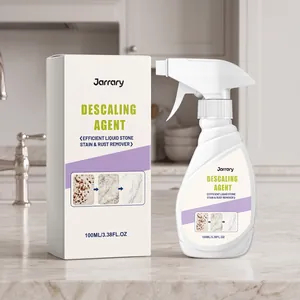 Detail view of Jarrary stone descaling agent spray and its 100ml professional packaging box