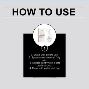 Step-by-step how to use instructions for Jarrary descaling agent spray for stains and rust.