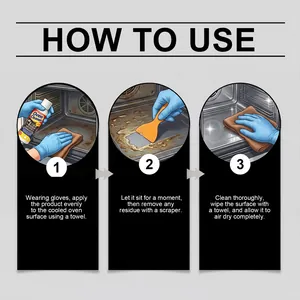 Step-by-step instructions for using JAKEHOE oven cleaner spray to remove grease