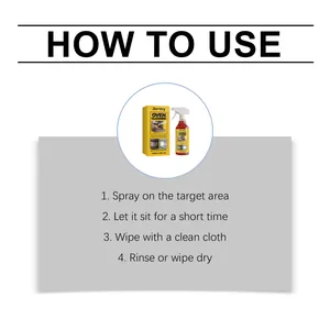 Guía visual de cuatro pasos sobre cómo usar el spray limpiador de hornos Jarrary