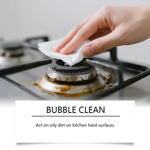 Nettoyant mousse cuisine éliminant efficacement la graisse sur les plaques de cuisson