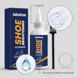 Λεπτομέρεια καθαριστικού παπουτσιών Jakehoe με βούρτσα και υγρή υφή σε μεγέθυνση.