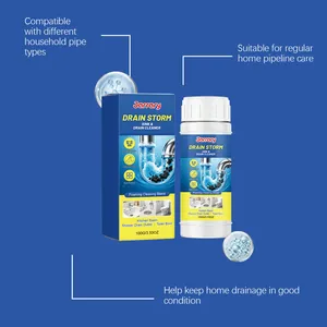 Powerful Jarrary foaming drain cleaner for sink and toilet pipes, 100g efficient formula.
