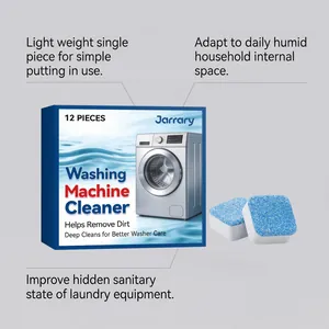Deep cleaning washing machine tablets for removing dirt and odors, pack of 12 pieces