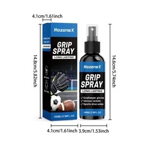 Dimensioni dettagliate dello spray grip HozoneX 100ml per guanti sportivi e racchette