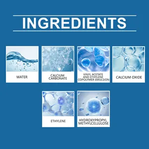 Professional wall repair paste ingredients list showing water and calcium oxide