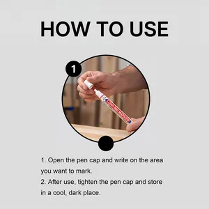 Instructional view showing how to use the long nib deep hole marker for marking