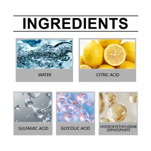 Detailed view of the five main chemical ingredients for effective rust removal.