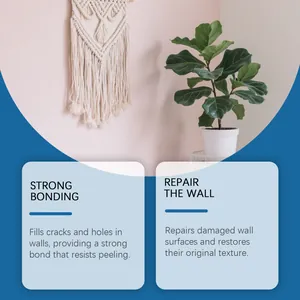 Effective wall repair paste for filling cracks, holes and restoring original wall texture