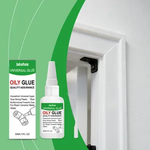 Jakehoe universal oily glue for household repairs showing product box and application scene
