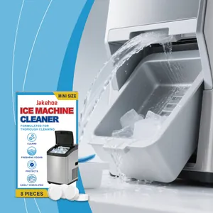 Detail view of Jakehoe ice machine cleaner tablets removing scale for thorough hygiene
