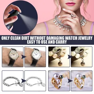 Effective jewelry cleaner spray for watches, rings, and pearl necklaces.
