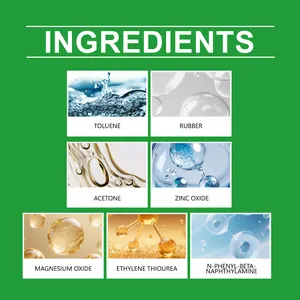 Gedetailleerd macro-overzicht van de diverse chemische ingrediënten van de lijm