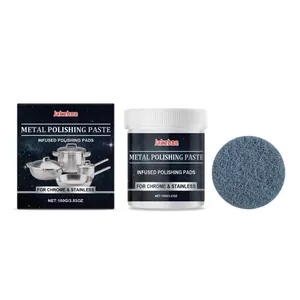Metal Polishing Paste Decontamination Rust Remover For Kitchen Cookware Stainless Steel Chrome Stove Cleaner With Pad
