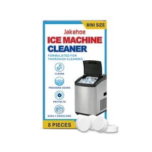 Professional Jakehoe ice machine cleaner tablets for deep descaling and odor removal, 8 pieces