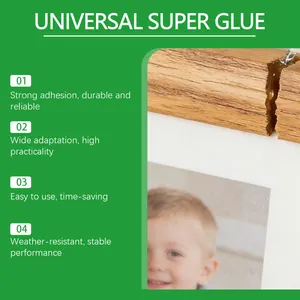 Macrodetail van superlijmtoepassing op gebarsten hout voor een zeer sterke hechting